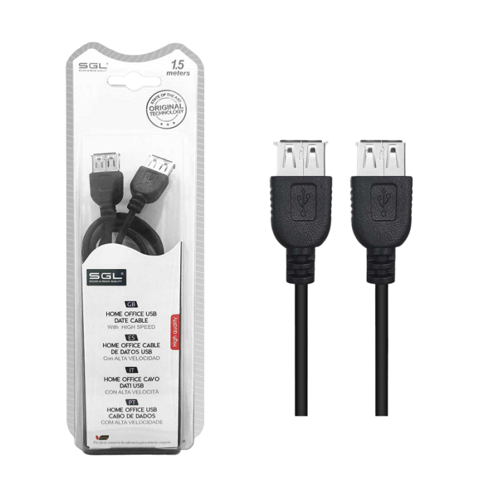 Καλώδιο επέκτασης USB 2.0 - 8S - Female/Female - 1.5m - 097428