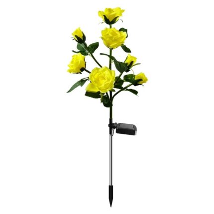 Φωτιζόμενα διακοσμητικά λουλούδια LED με ηλιακό πάνελ - 2pcs - 150289 - Yellow
