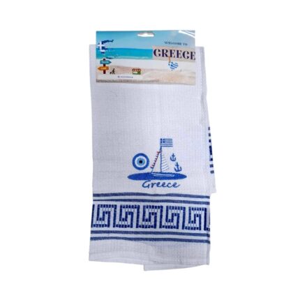 Πετσέτα ποτηρόπανο Souvenir με κέντημα - Σετ 12pcs - Greece - 416150
