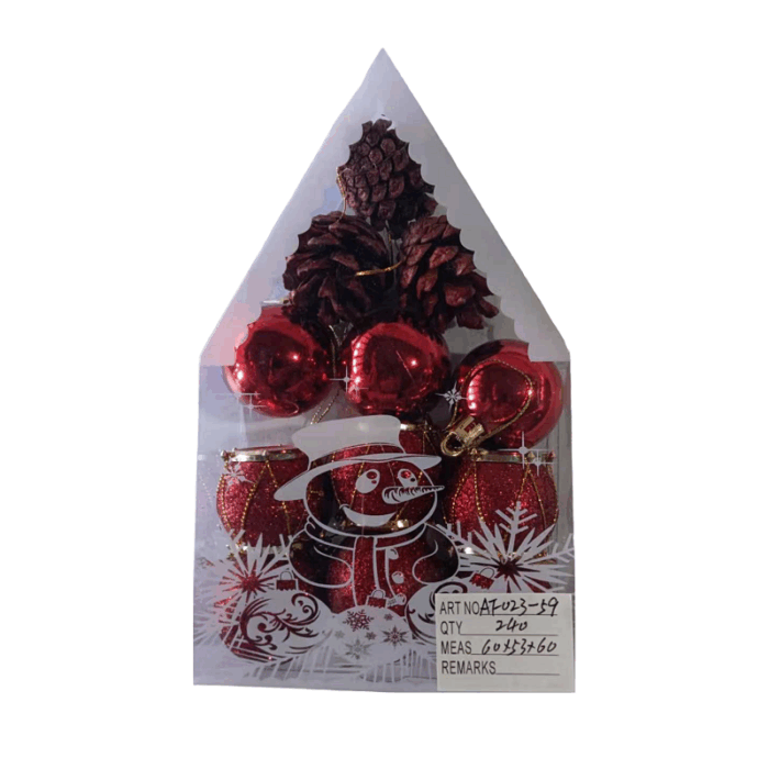 Σετ Χριστουγεννιάτικα στολίδια - 4cm - 12pcs - 023599