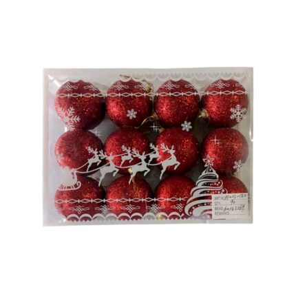 Σετ Χριστουγεννιάτικες μπάλες - 6cm - 12pcs - 231825
