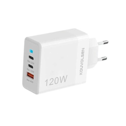 Αντάπτορας φόρτισης Fast Charge με 3 θύρες USB-A & Type-C - 120W - CX-180B - 271801 - White