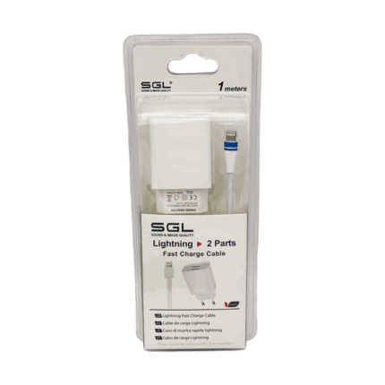 Αντάπτορας φόρτισης με καλώδιο και 2 θύρες USB - Lightning - Quick Charge - B5-F2 - 1m - 099521
