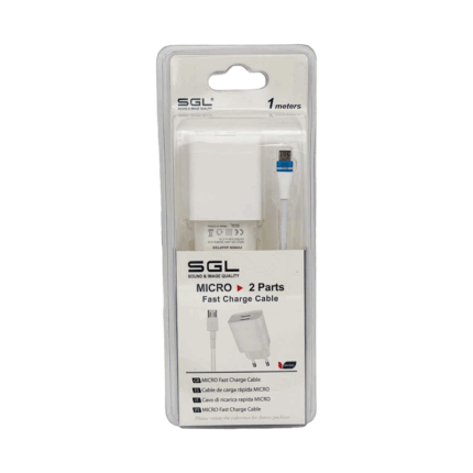 Αντάπτορας φόρτισης με καλώδιο και 2 θύρες USB - Micro USB - Quick Charge - B13-F2 - 1m - 099538